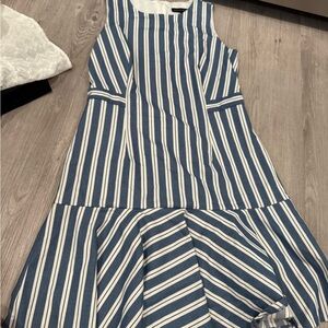 Banana Republic Navy and White Striped Dress